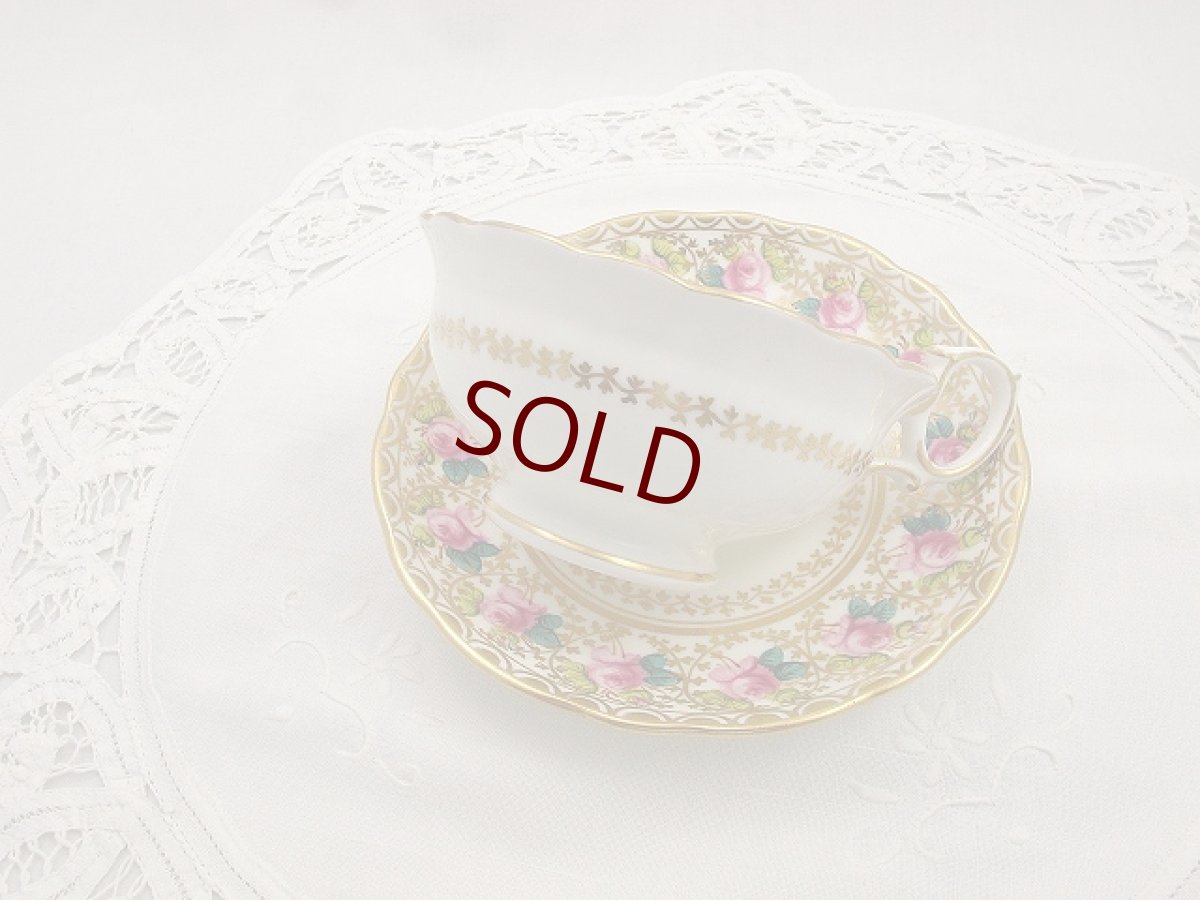 画像3: ヴィクトリア時代後期 コールポート 手描き　金彩、薔薇　トリオ (3)