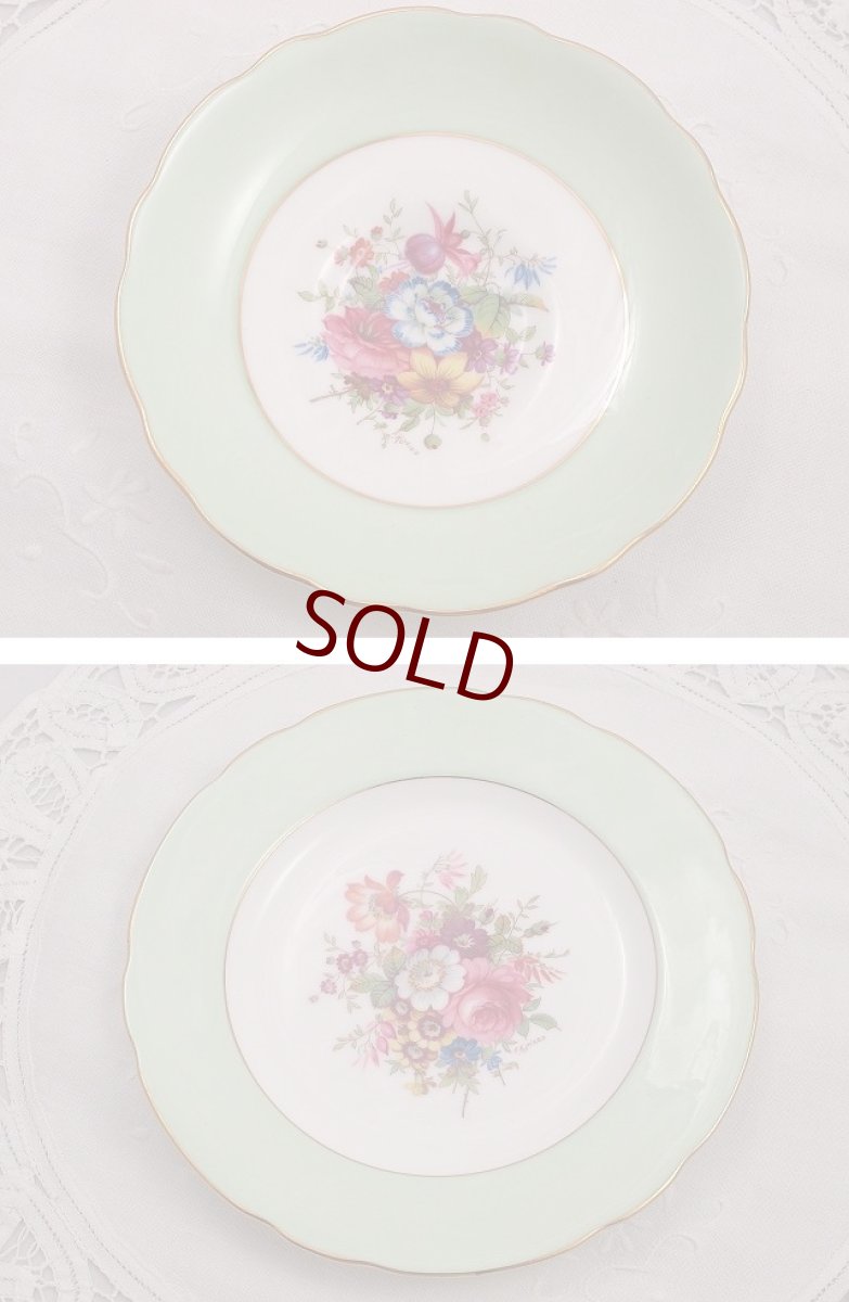 画像4: ヴィンテージ ハマースレイ　ミルク グリーンとブーケ のトリオ (4)