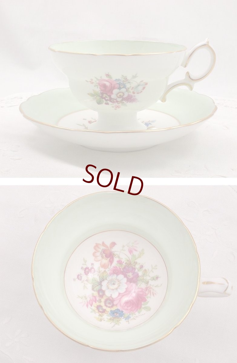 画像3: ヴィンテージ ハマースレイ　ミルク グリーンとブーケ のトリオ (3)