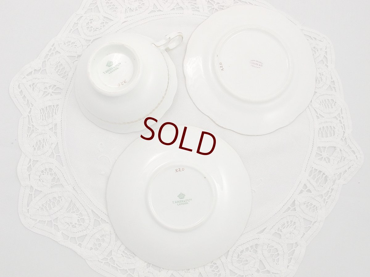 画像5: ヴィクトリア時代後期 コールポート 手描き　金彩、薔薇　トリオ (5)