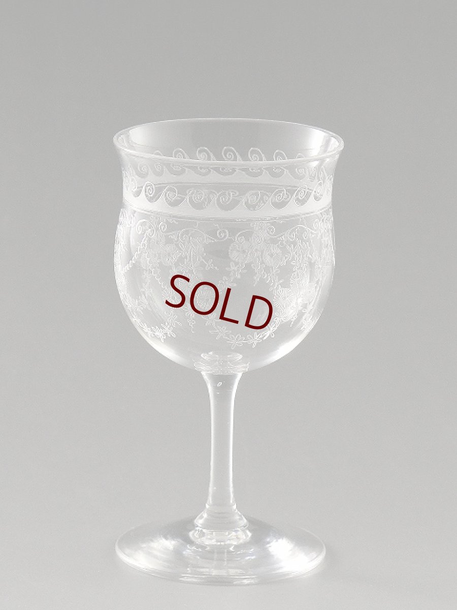 画像3: 特級品 ペア ヴィクトリアン アシッドエッチング クリスタル　アペリティフグラスセット　 (3)