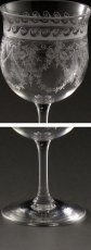 画像4: 特級品 ペア ヴィクトリアン アシッドエッチング クリスタル　アペリティフグラスセット　 (4)