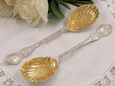 画像2: ヴィクトリアン ロココ マッピン＆ウェッブ　金鍍金　サービングスプーンセット (2)