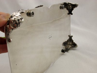 画像1: ヴィクトリアン ハンドカットグラス お花のダブルジャムディッシュ