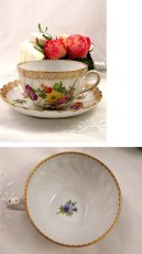 画像2: 1890年代 ドレスデン 金彩　手描き　ブーケ　トリオ (2)