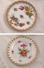 画像4: 1890年代 ドレスデン 金彩　手描き　ブーケ　トリオ (4)