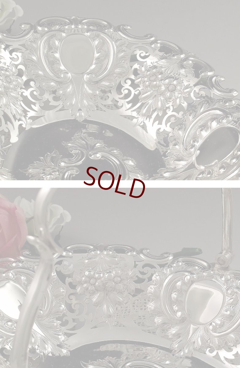 画像3: ヴィクトリアン ロココ調 透かし細工　ケーキバスケット (3)