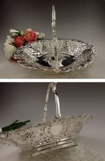 画像2: ヴィクトリアン ロココ調 透かし細工　ケーキバスケット (2)