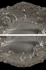 画像3: ヴィクトリアン お花とスクロール美彫刻 ブレッドバスケット (3)