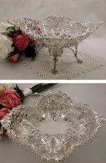 画像5: 純銀製（925）1902年 透かし細工が見事なボンボンディッシュ (5)