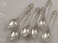 画像2: 純銀製（925）1900年アールヌーボーティースプーン6本セット (2)