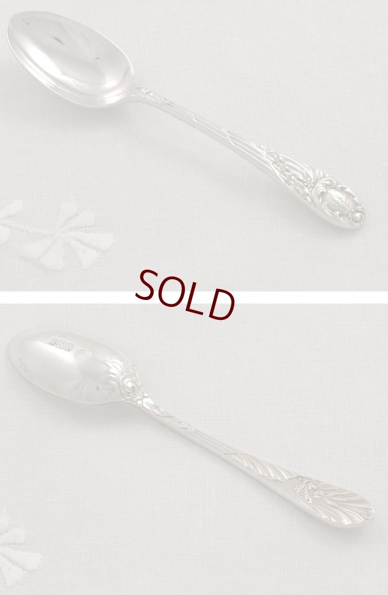 画像4: 純銀製（925）1900年アールヌーボーティースプーン6本セット (4)