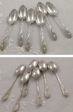 画像3: 純銀製（925）1900年アールヌーボーティースプーン6本セット (3)