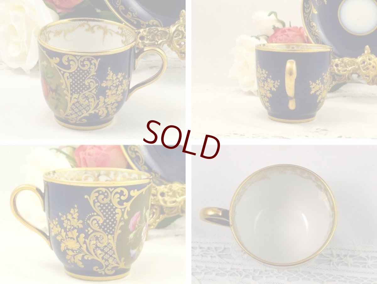 画像3: 1840年 フランス パリ FEUILLET 総手描き金彩　キャビネットカップ＆ソーサー　 (3)