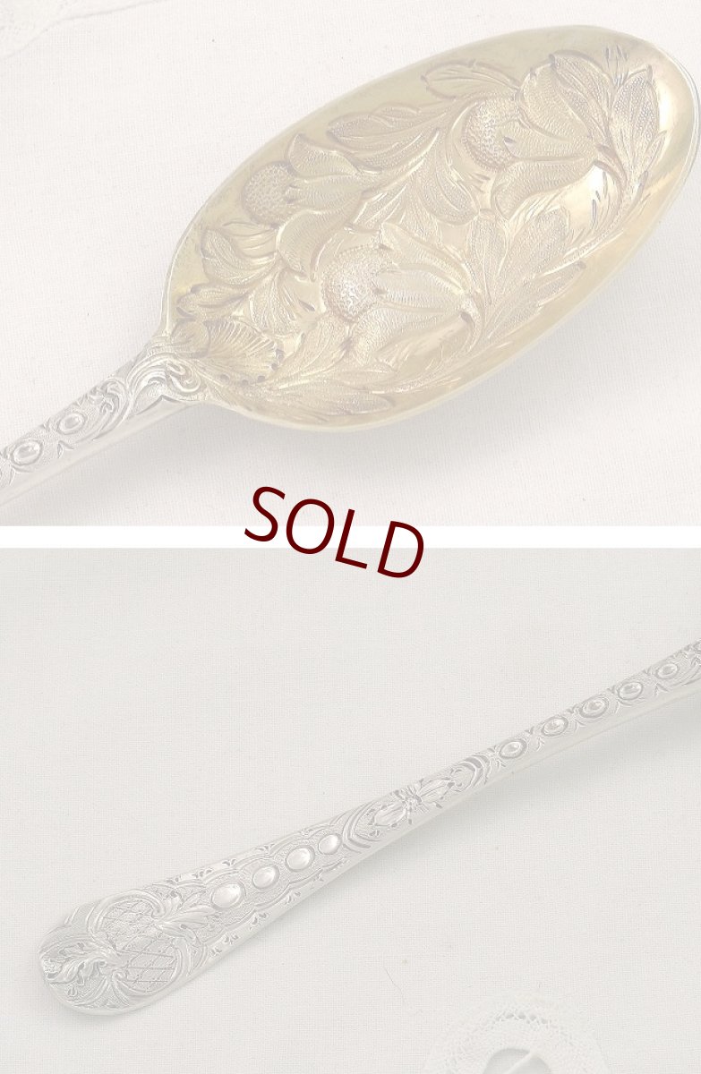 画像2: アールヌーボー　フランス　ペア　フルーツ/　ベリースプーン　セット (2)