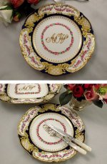 画像2: 1871年コープランド ルイーズ王女ご成婚記念デザートプレートセット (2)