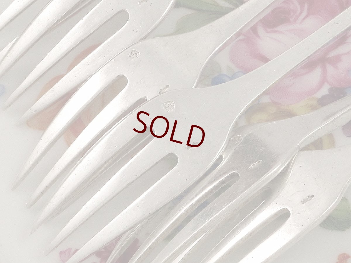 画像5: 純銀（800）オランダ1920年前後　薔薇のデザートフォーク (5)