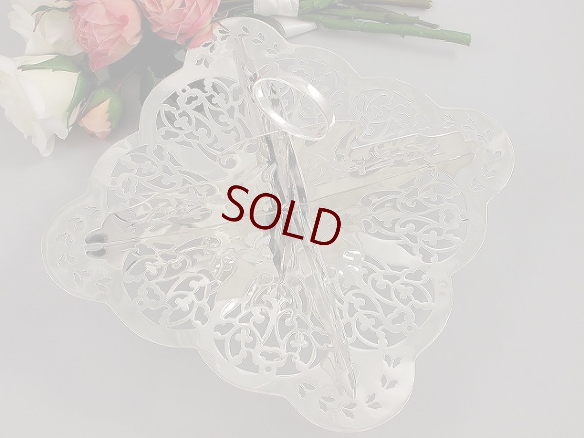 画像2: ヴィンテージ 透かし細工　スクエア  サンドイッチトレイ (2)