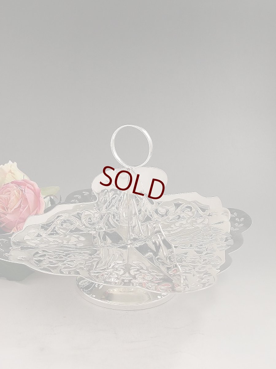 画像1: ヴィンテージ 透かし細工　スクエア  サンドイッチトレイ (1)