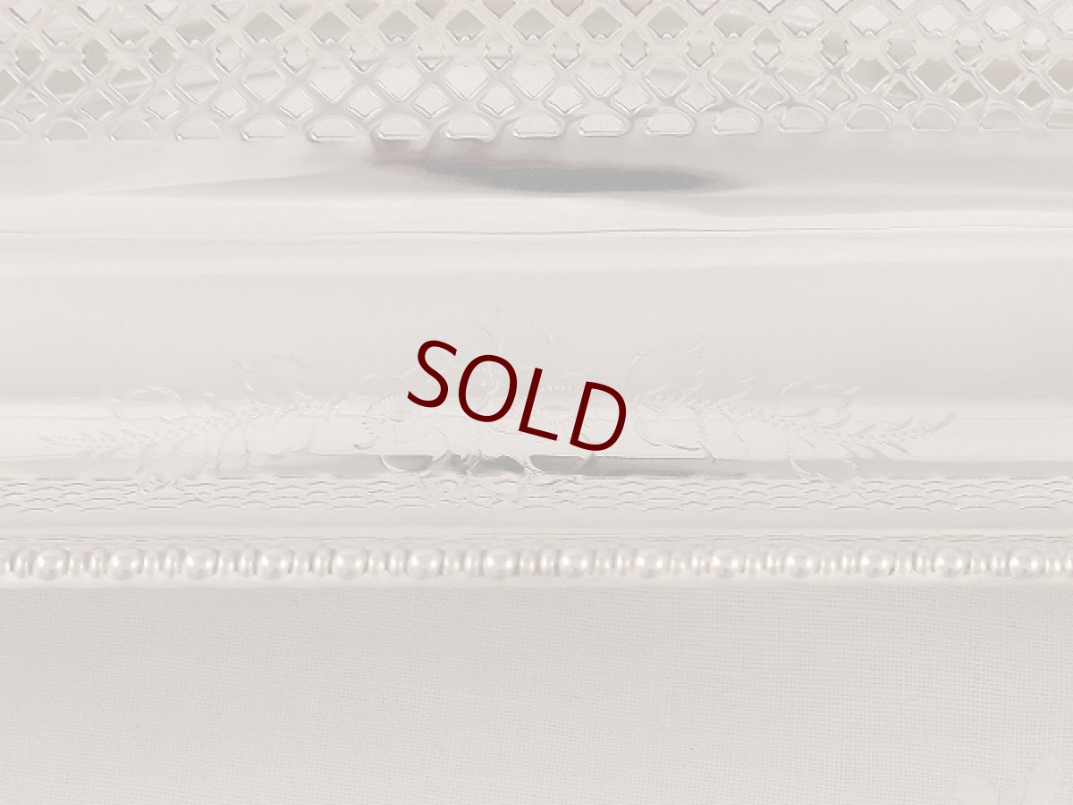 画像5: 手彫りと透かし細工 シルバープレート ビスケットトレイ (5)