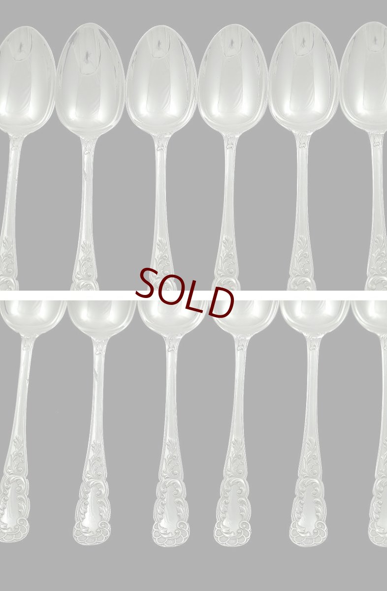 画像3: ヴィクトリアン/エドウォーディアン　ロココ調ハンドル　ティースプーンセット (3)