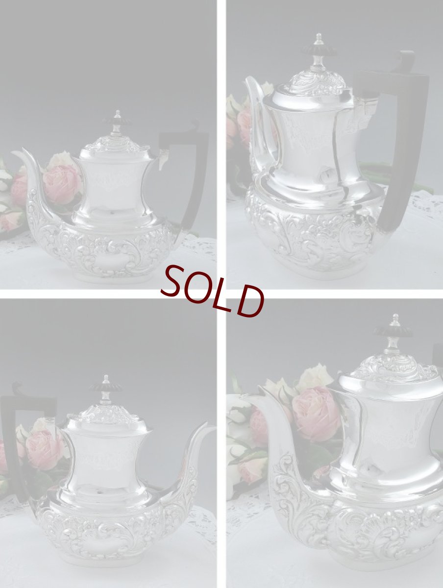 画像4:  ヴィンテージ 装飾の美しいバッチェラーサイズ　ティー＆コーヒーセット (4)