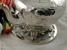 画像5: 純銀（925）　1932年　透かし細工 ティーポットスタンド (5)