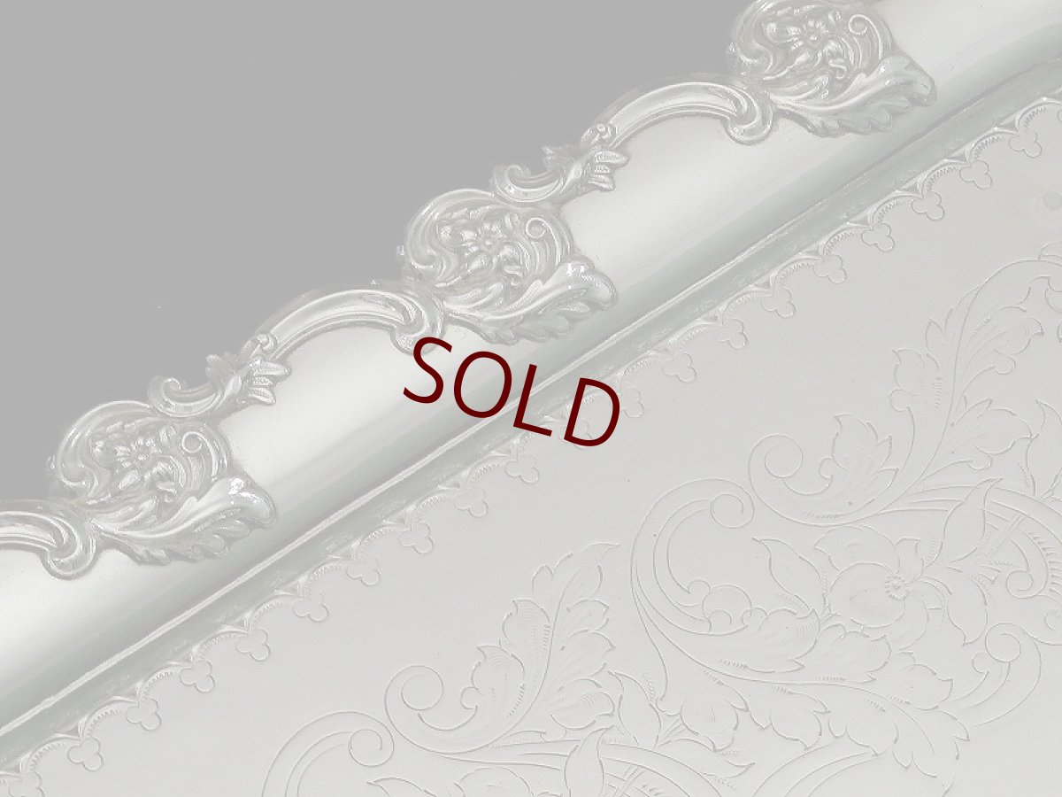 画像3: ヴィクトリアン ハンドチェイス　フラワーボーダー　ティートレイ (3)