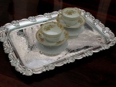 画像5: ヴィクトリアン ハンドチェイス　フラワーボーダー　ティートレイ (5)