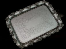 画像1: ヴィクトリアン ハンドチェイス　フラワーボーダー　ティートレイ (1)