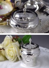 画像2: 純銀製（925）　ハンドチェイス　スクロール　ティーキャディー (2)