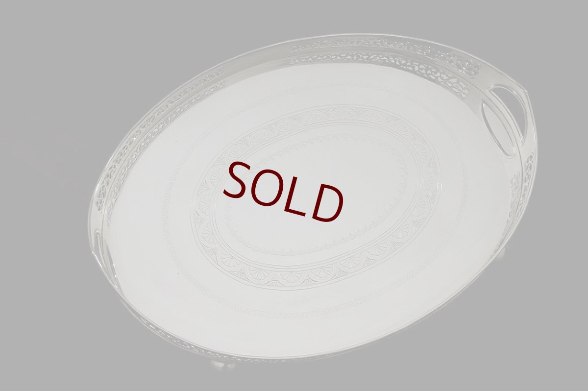 画像4: 1920年年代　透かし細工　エレガント　オーバル　ギャラリートレイ (4)