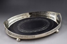 画像1: 1920年年代　透かし細工　エレガント　オーバル　ギャラリートレイ (1)