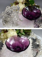 画像4: ヴィクトリアン　カーストワーク　薔薇のガーランド　モーヴグラス　シュガーバスケット (4)