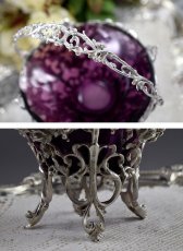 画像5: ヴィクトリアン　カーストワーク　薔薇のガーランド　モーヴグラス　シュガーバスケット (5)