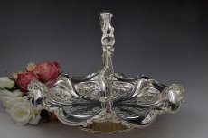 画像4: ヴィクトリアン　カーストワークボーダー　オーバル　フリル　お花の彫刻 ケーキバスケット (4)