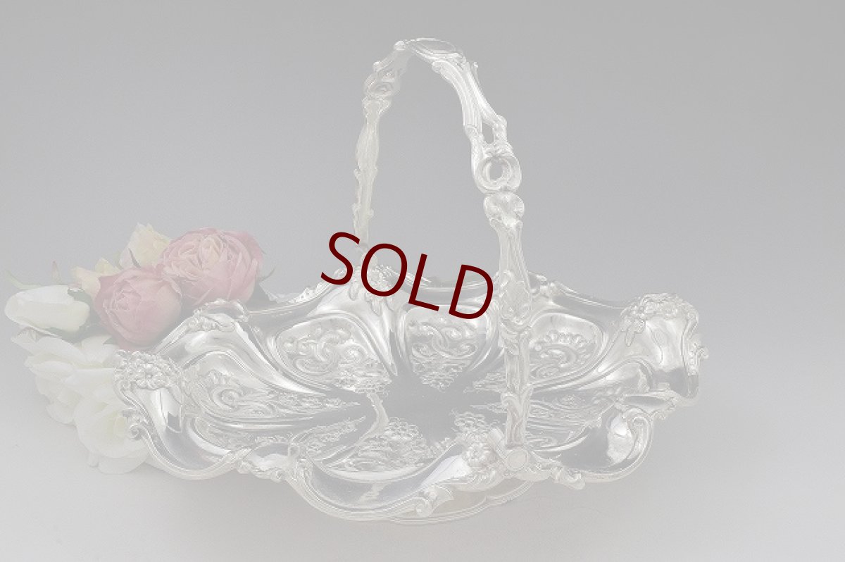 画像2: ヴィクトリアン　カーストワークボーダー　オーバル　フリル　お花の彫刻 ケーキバスケット (2)