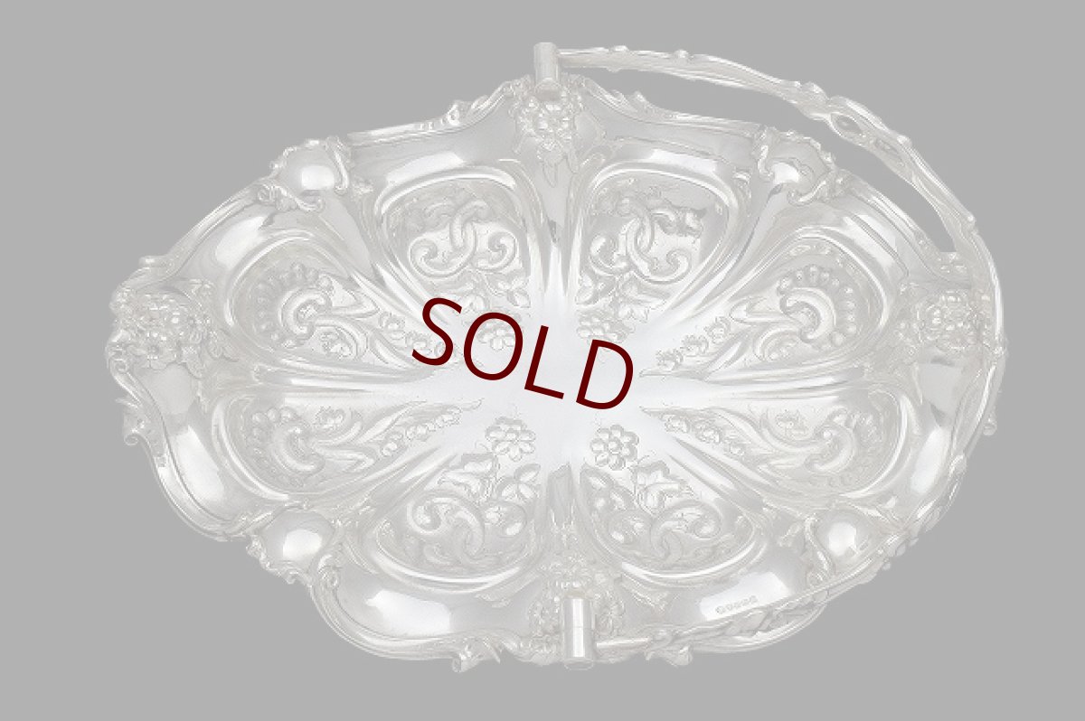 画像3: ヴィクトリアン　カーストワークボーダー　オーバル　フリル　お花の彫刻 ケーキバスケット (3)