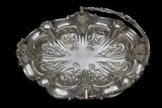 画像3: ヴィクトリアン　カーストワークボーダー　オーバル　フリル　お花の彫刻 ケーキバスケット (3)