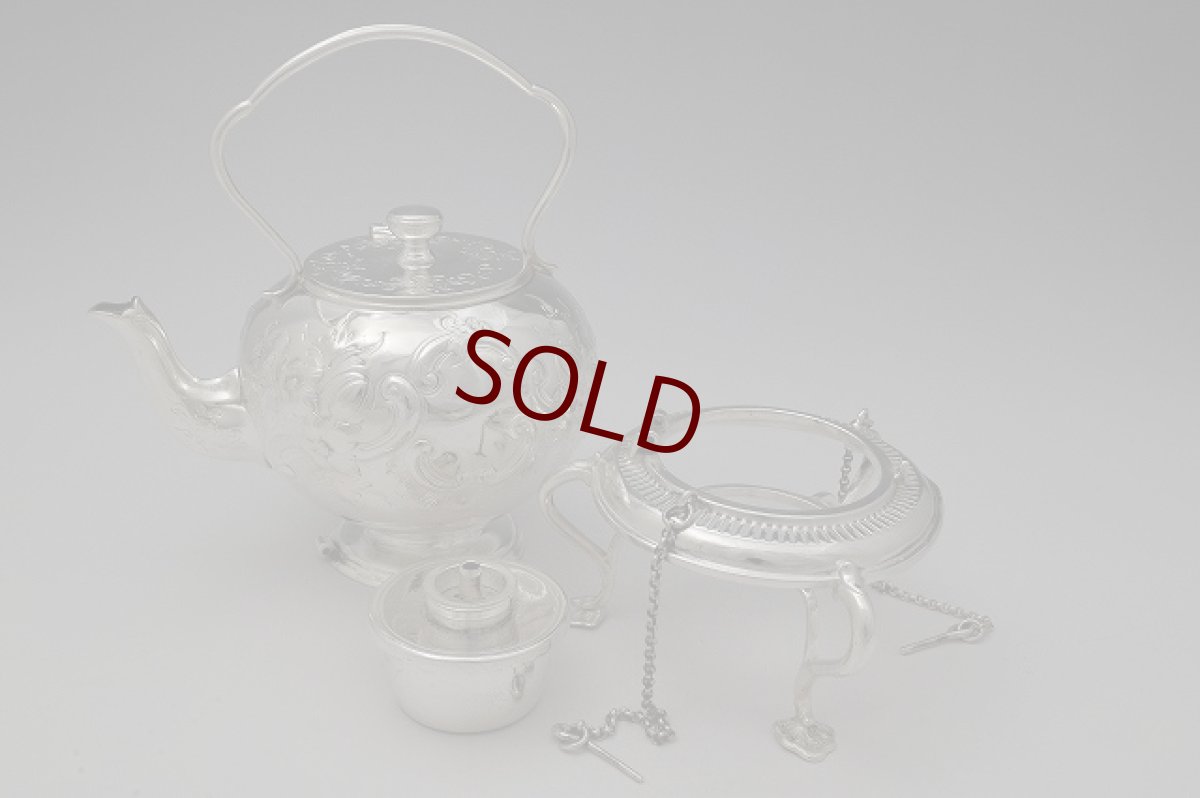 画像5: 1900年ごろ　バッチェラーサイズ　ハンドチェイシング　ロココ調　ティーケトル (5)