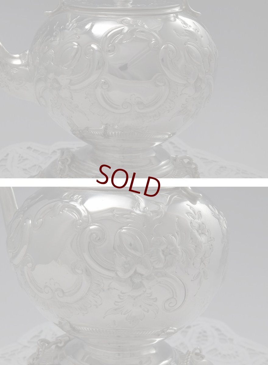 画像2: 1900年ごろ　バッチェラーサイズ　ハンドチェイシング　ロココ調　ティーケトル (2)