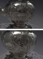 画像2: 1900年ごろ　バッチェラーサイズ　ハンドチェイシング　ロココ調　ティーケトル (2)