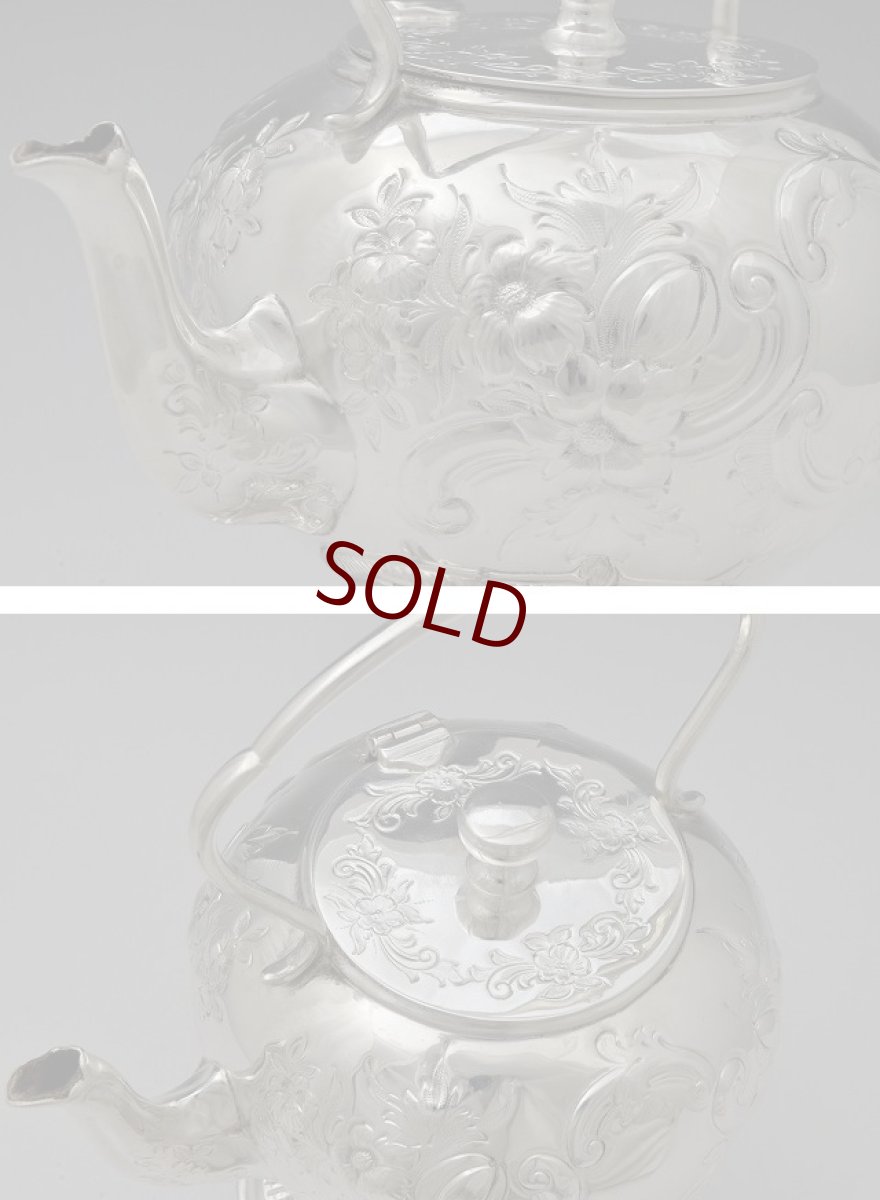 画像3: 1900年ごろ　バッチェラーサイズ　ハンドチェイシング　ロココ調　ティーケトル (3)