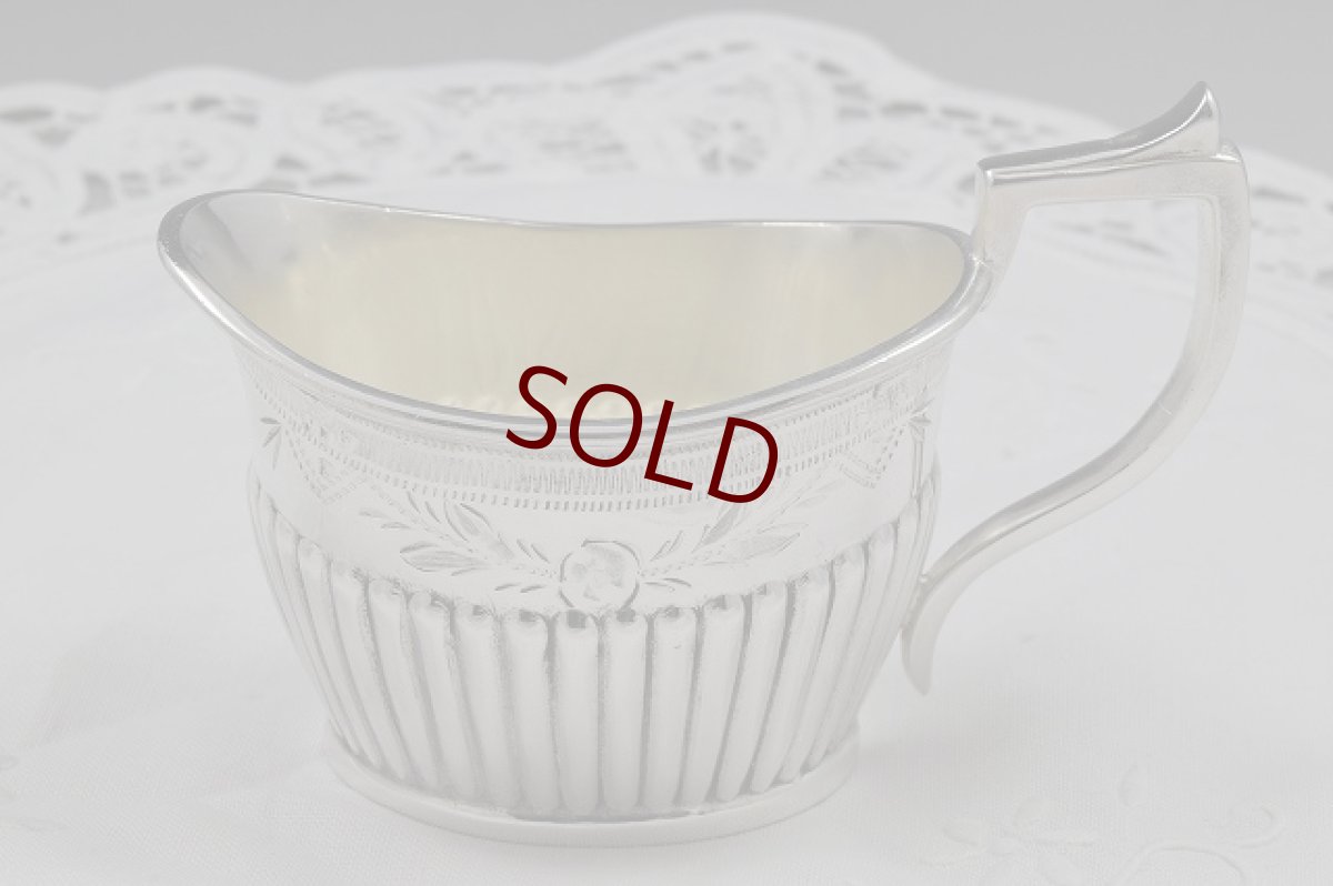 画像5: シルバープレート　フルーテッド　お花のガーランド　バッチェラーサイズ　ティーセット (5)