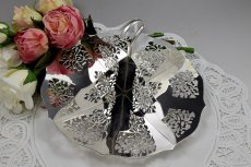 画像1: ヴィンテージ 透かし細工 サンドイッチトレイ (1)