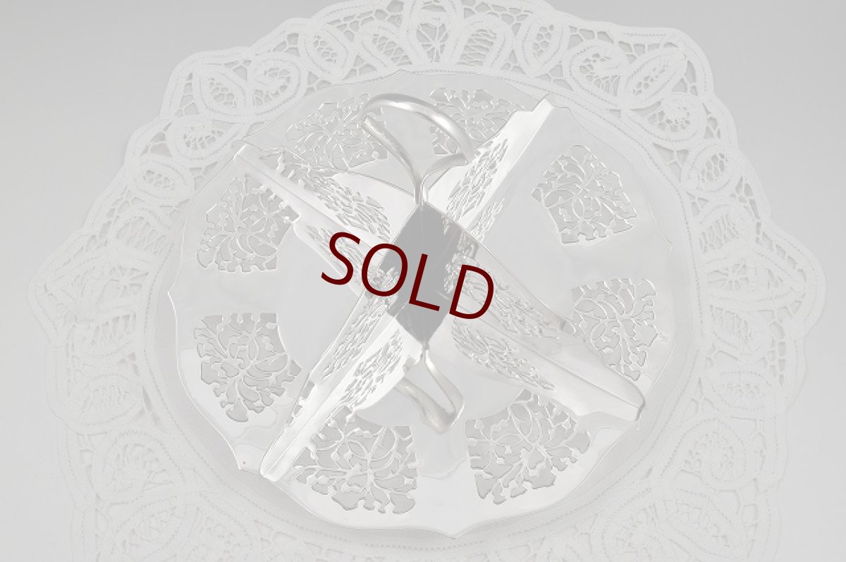 画像2: ヴィンテージ 透かし細工 サンドイッチトレイ (2)