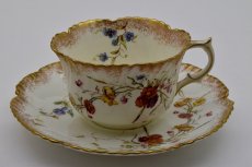 画像2: ハマースレイ　1892年　金彩とイングリッシュガーデンフラワーブーケトリオセット (2)