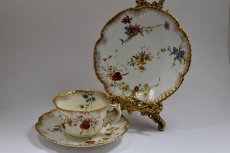 画像1: ハマースレイ　1892年　金彩とイングリッシュガーデンフラワーブーケトリオセット (1)