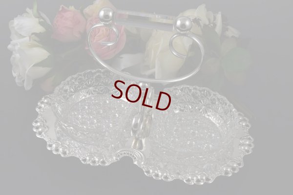 画像2: シルバープレート　1900年ごろ　カットグラス　ダブルジャムディッシュ