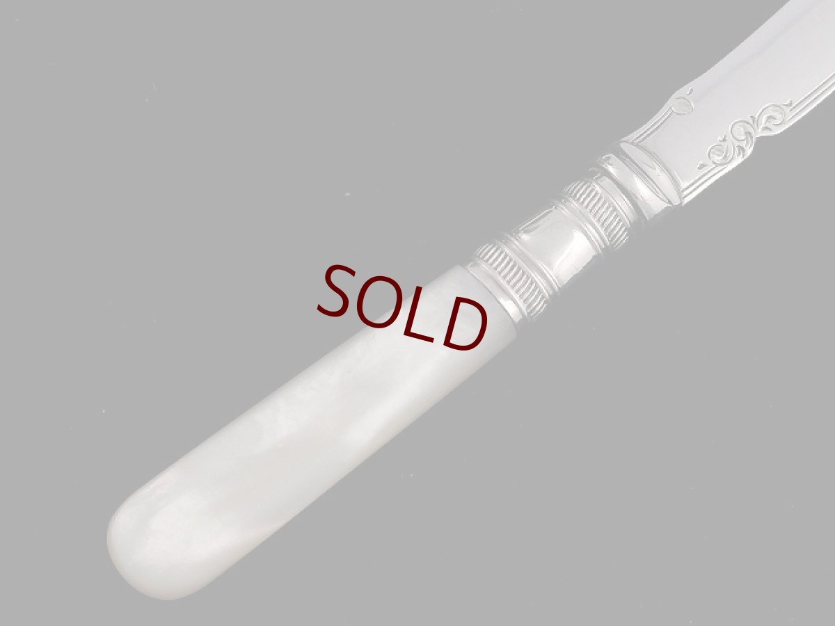 画像3: シルバープレート 白蝶貝ハンドル　バターナイフ (3)